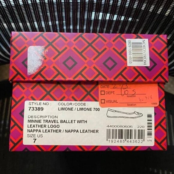 NIB Tory Burch Limone Minnie Flats - Size 7 - Picture 5 of 5